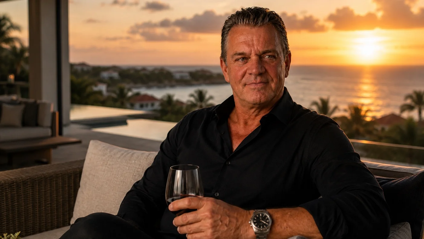 A glass of wine as the sun sets over the sea…
